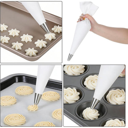 Baumwoll Spritzbeutel Set – 4 Größen für Kuchen & Torten
