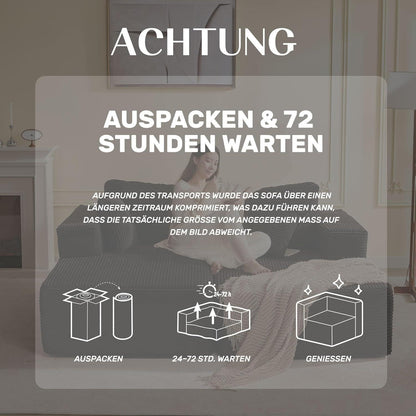 Großes Modulsofa 194cm – Bonell Ecksofa mit Recamiere & Schlafsofa