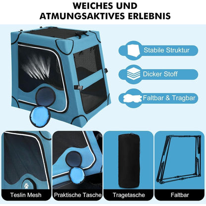 Faltbare Hundebox für Auto – Sicher & Komfortabel bis 36kg