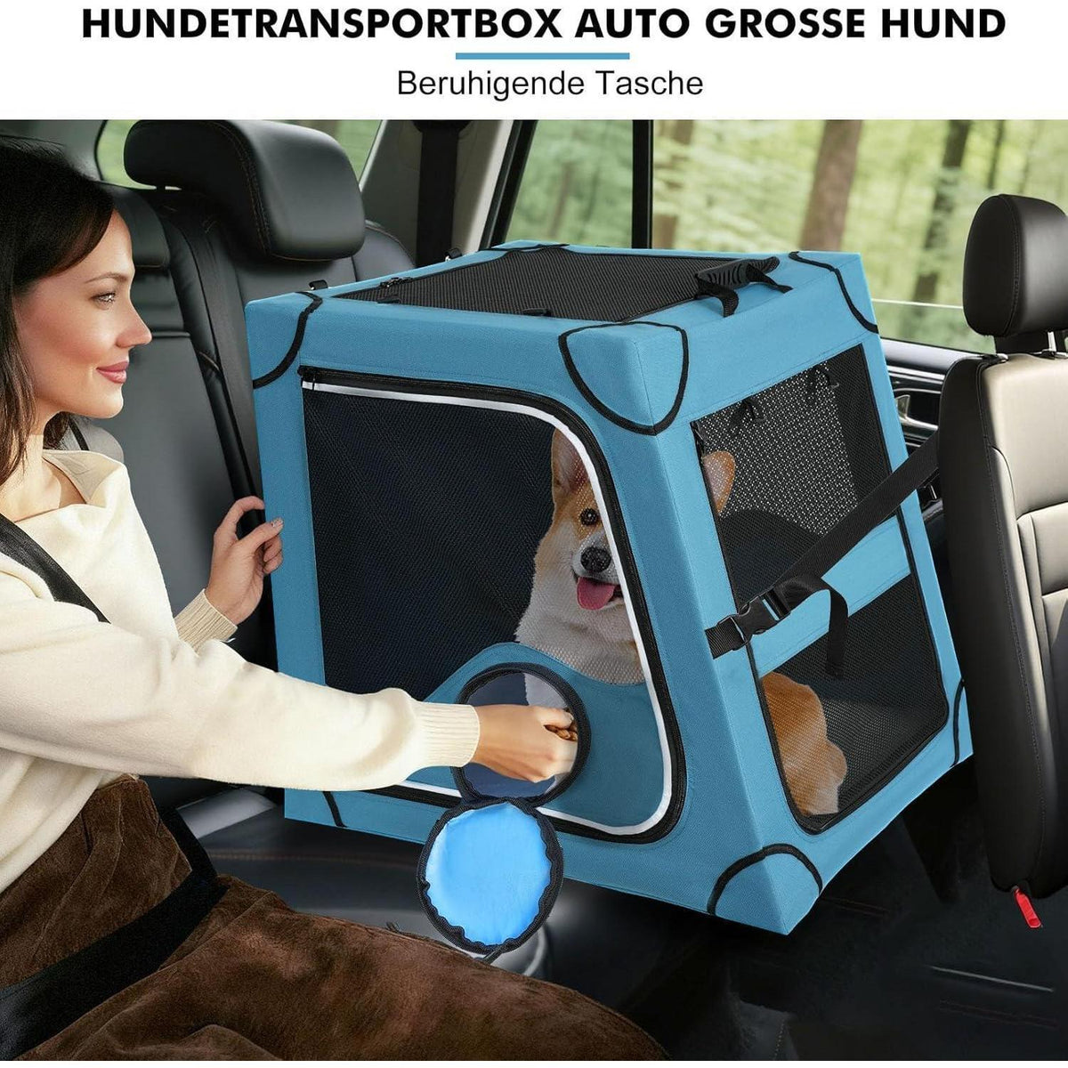 Faltbare Hundebox für Auto – Sicher & Komfortabel bis 36kg