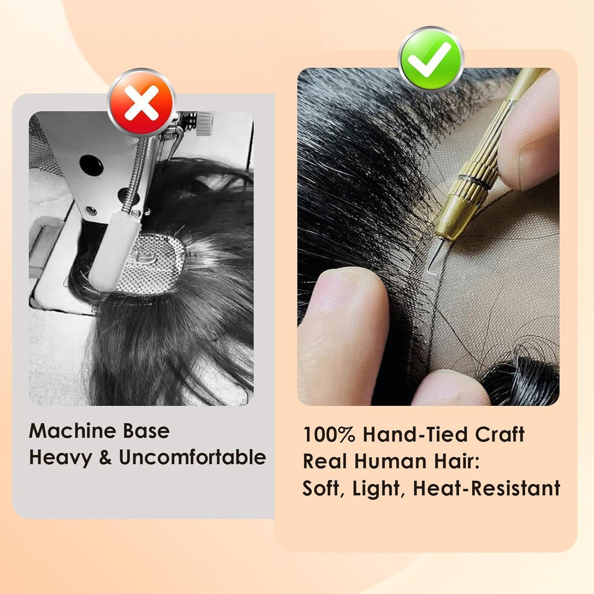 Haartopper Damen Echthaar Mittelbraun/Dunkelblond mit Pony