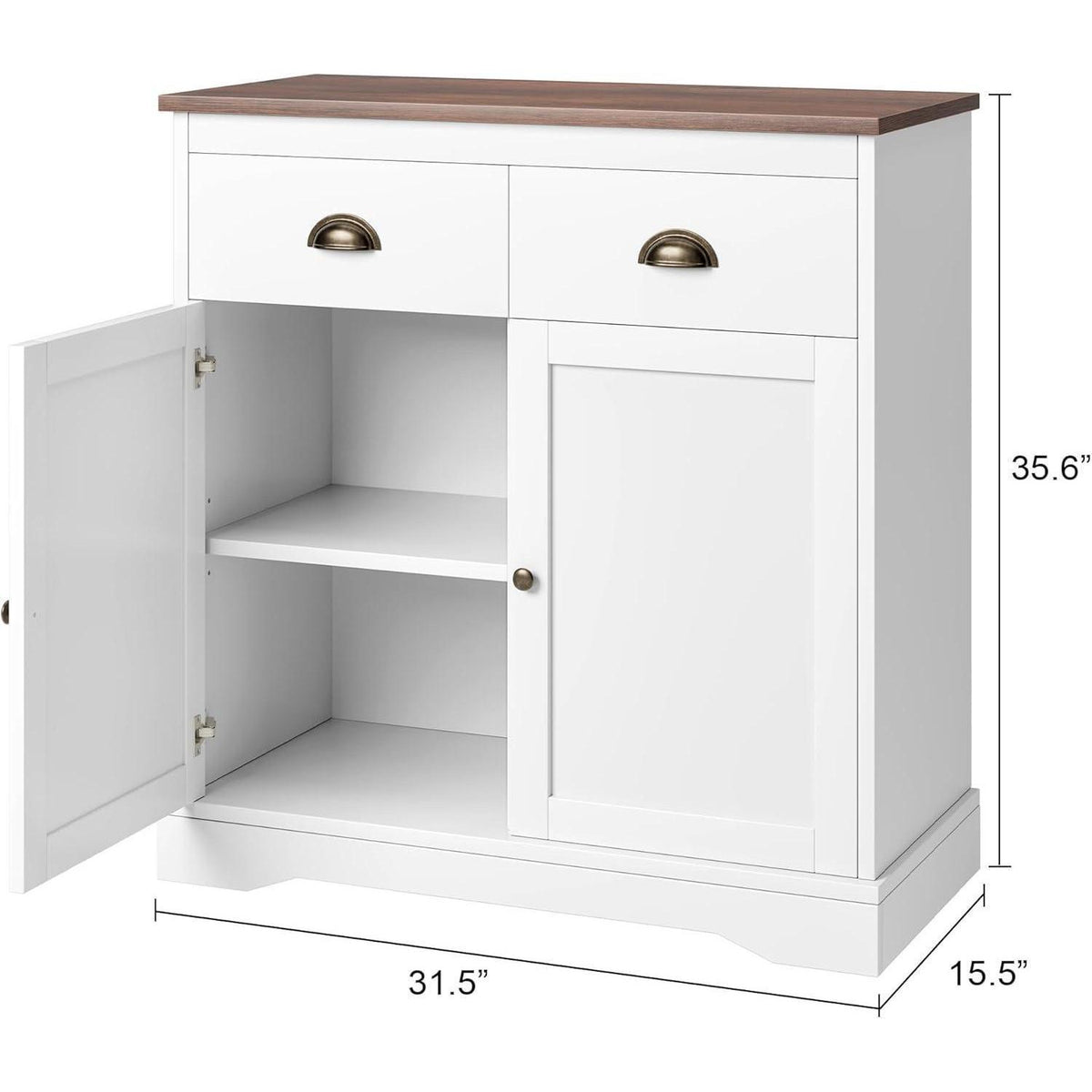Sideboard Kommode mit 2 Türen & 2 Schubladen – 80x40x90cm