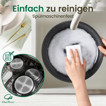 19-teiliges Topf- & Pfannenset mit Titan-Keramik-Antihaftbeschichtung