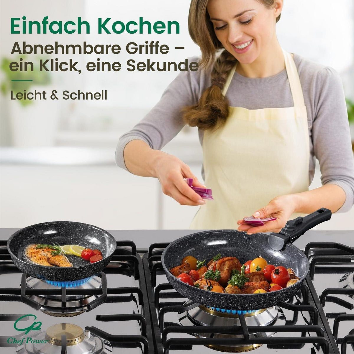 19-teiliges Topf- & Pfannenset mit Titan-Keramik-Antihaftbeschichtung