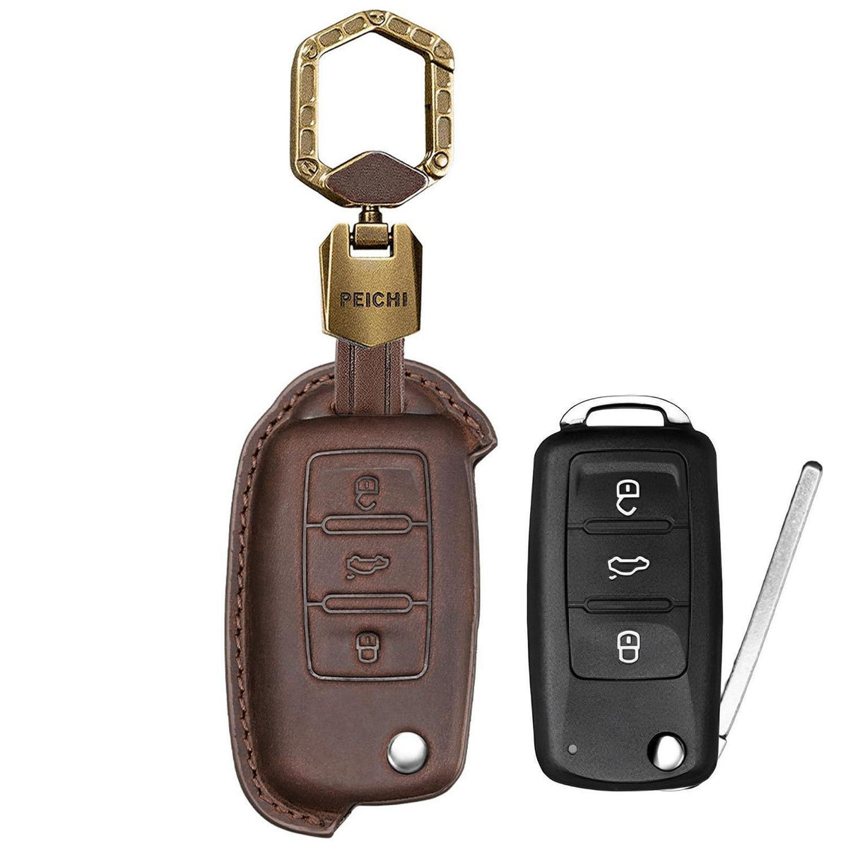 PEICHI Autoschlüssel Hülle für VW Golf 4 5 6 Passat Polo Beetle