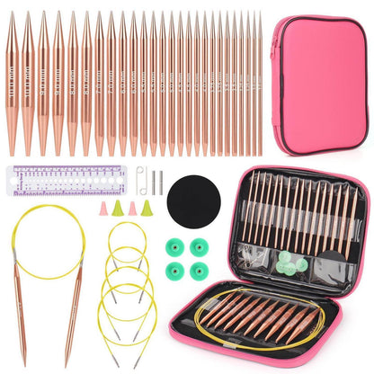 Austauschbares Rundstricknadel-Set mit Zubehör für Anfänger & Profis
