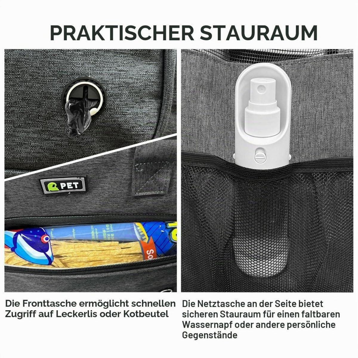 Hundetransporttasche Dunkelblau für kleine Hunde & Katzen