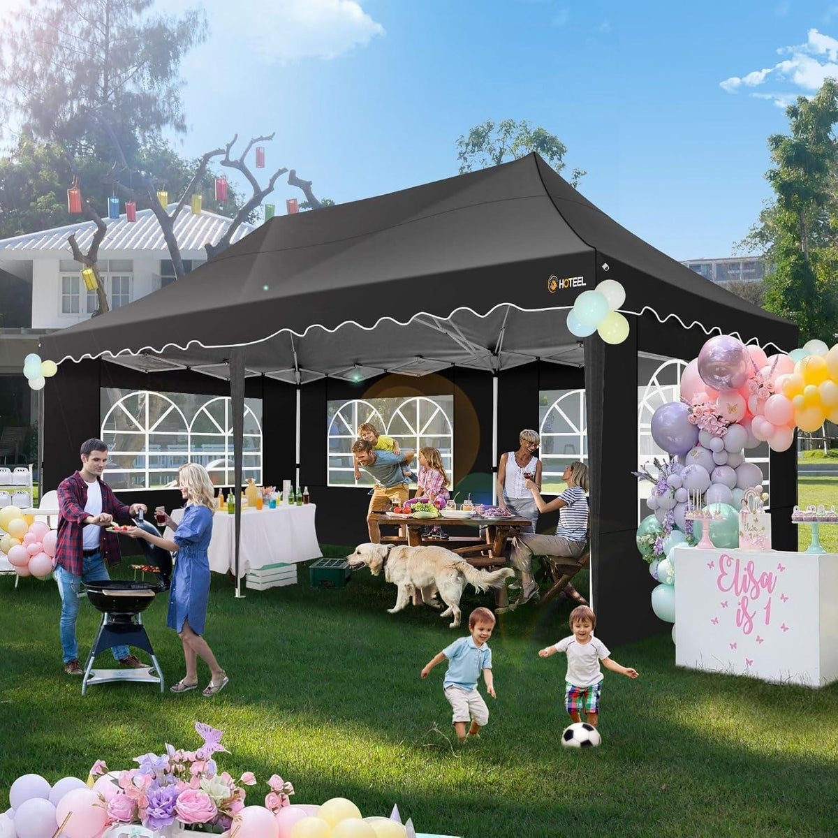3x6m Pop Up Pavillon mit Seitenwänden – Wasserdicht & Stabil