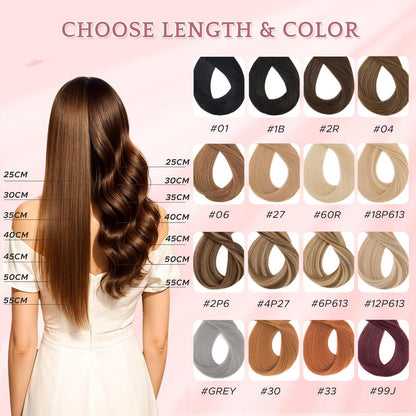 Echthaar Clip-in Extensions – Weissbraun/Hellblond #12p613, 35cm