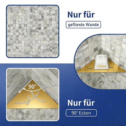 Eck-Duschregal Edelstahl 304 - 2er Set Goldene Duschablage