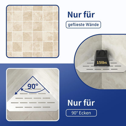 Edelstahl Duschablage Ecke – 2er Pack, Robust & Platzsparend
