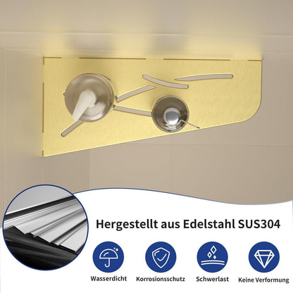 Eck Duschregal Edelstahl Gold - 2er Pack für Fliesen