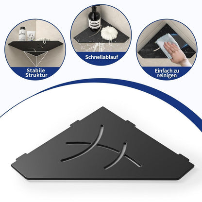 Duschablage Edelstahl Ecke Schwarz 2er Pack - Platzsparend & Robust