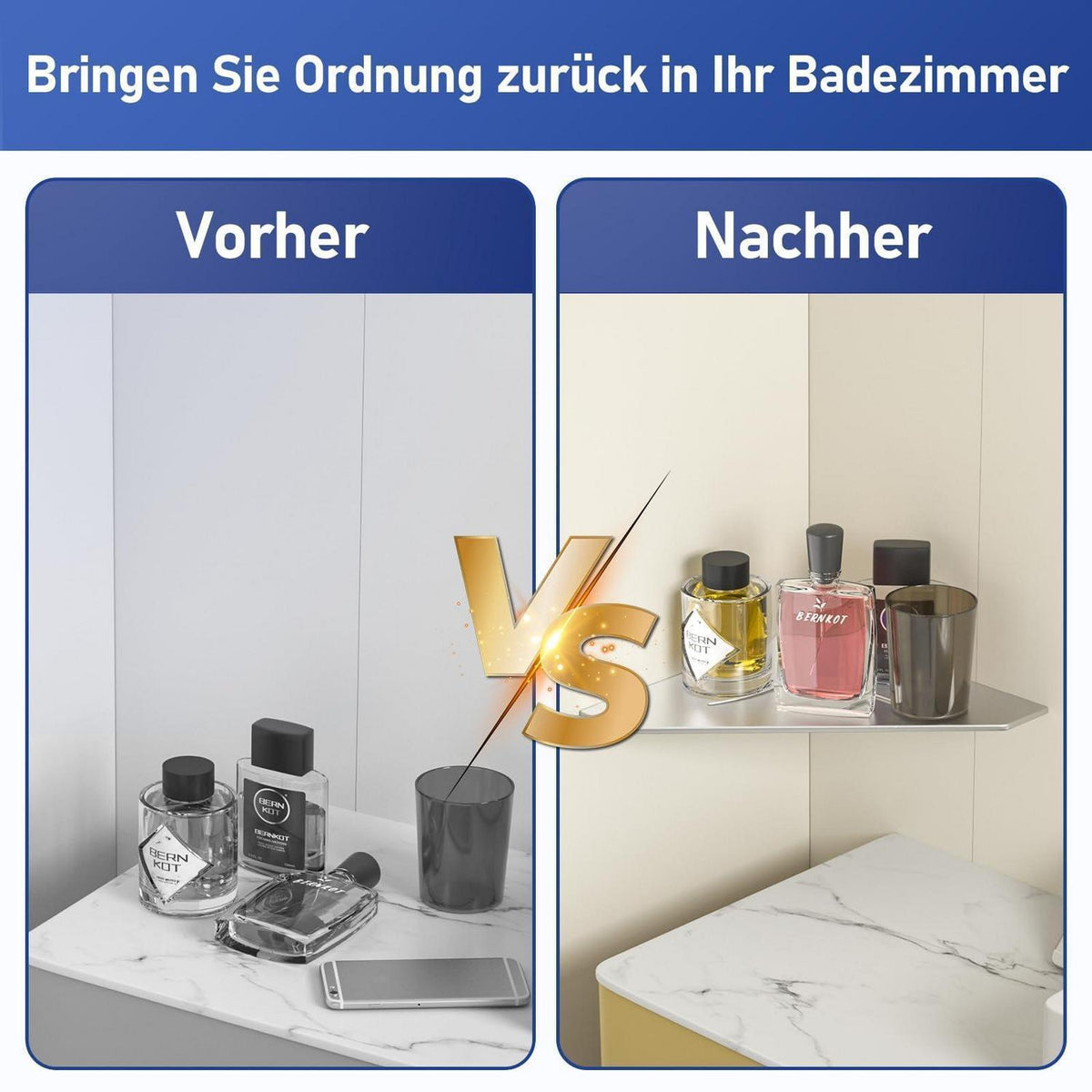 Edelstahl Duschablage Ecke 2er-Pack – Rostfrei & Platzsparend