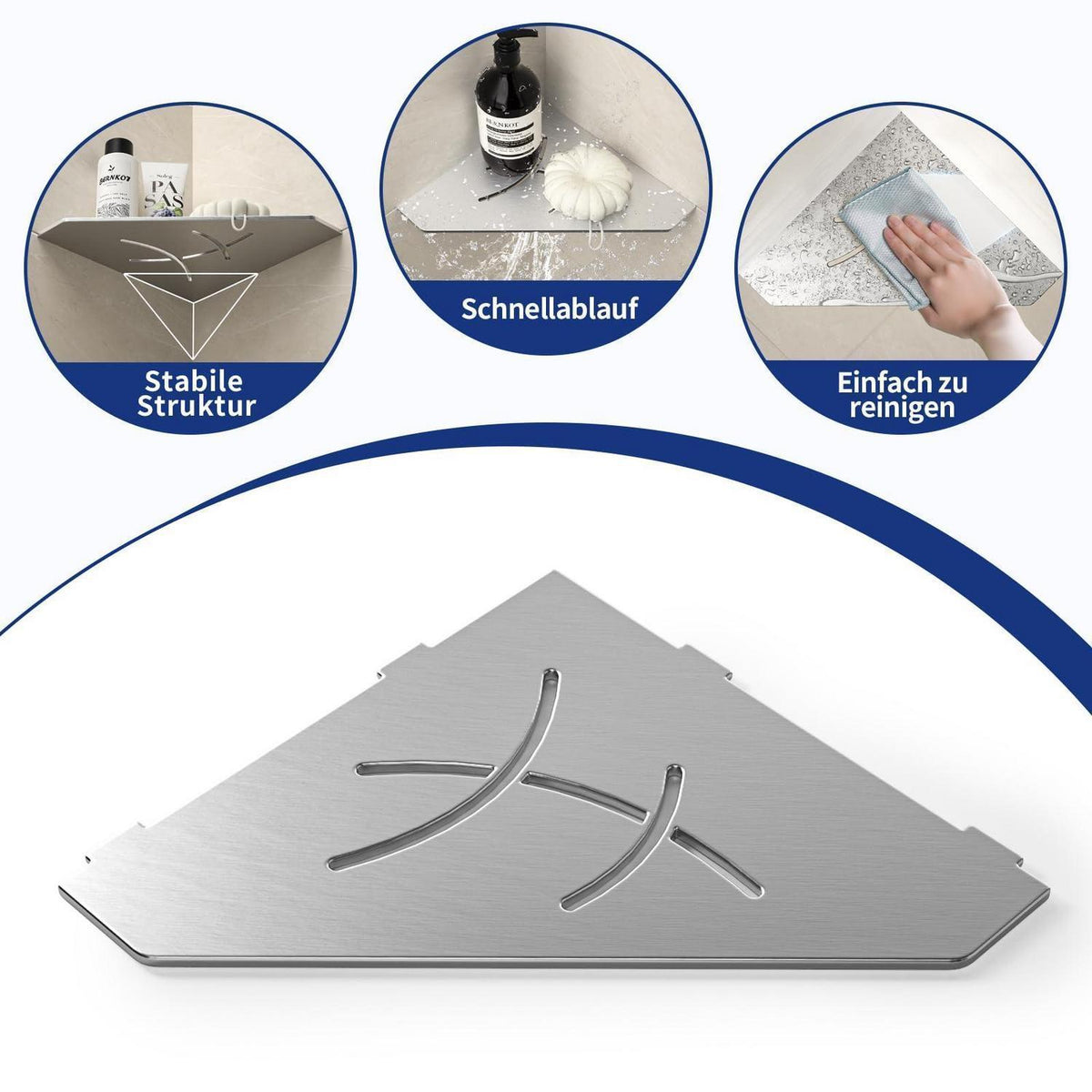 Edelstahl Duschablage Ecke 2er-Pack – Rostfrei & Platzsparend