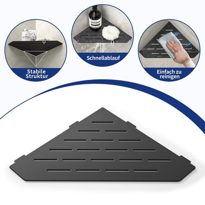 Edelstahl Duschablage Ecke – 2er Pack, Schwarz
