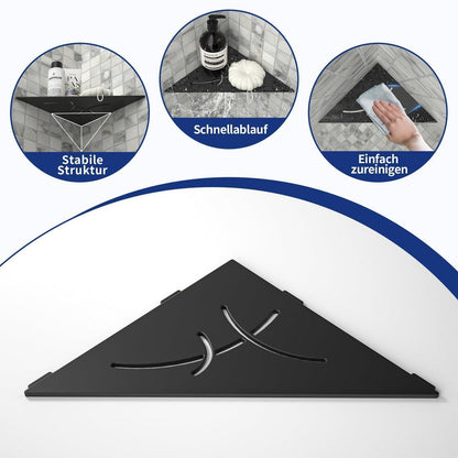 Eck-Duschregal Edelstahl 2er-Pack Schwarz – Platzsparend & Robust