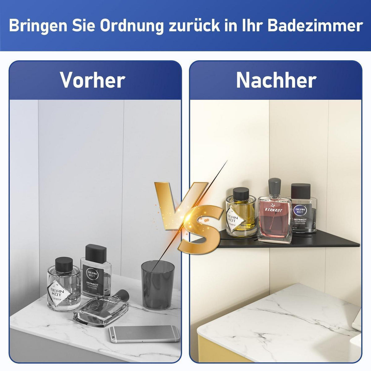 Eck-Duschregal Edelstahl 2er-Pack Schwarz – Platzsparend & Robust