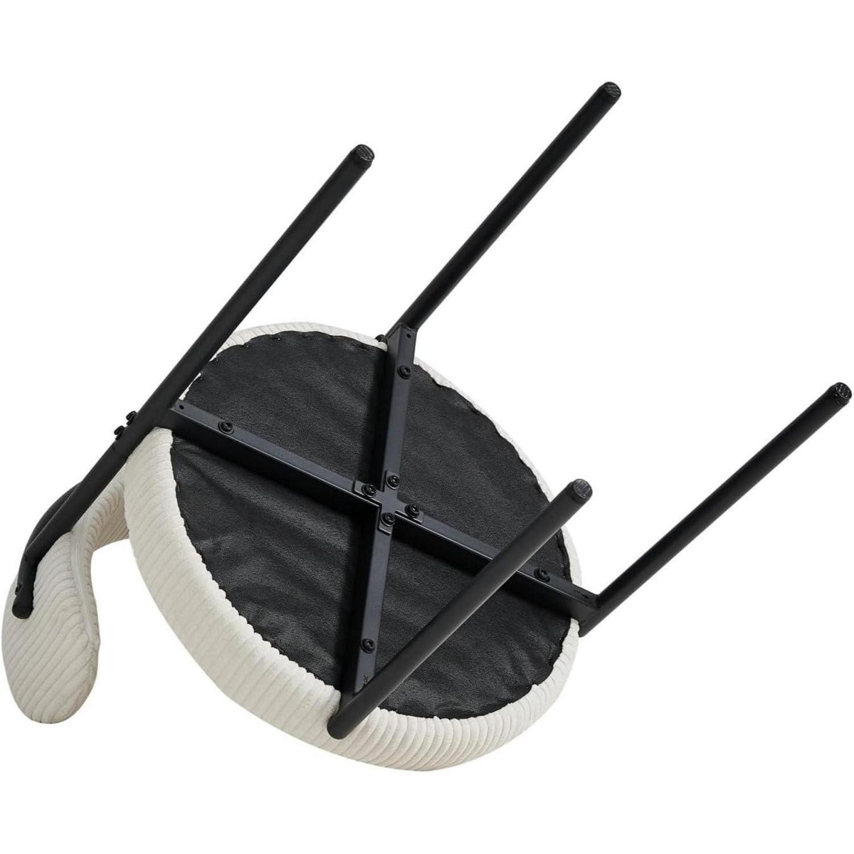4er Set Esszimmerstühle Cordbezug Weiß – Modern & Komfortabel
