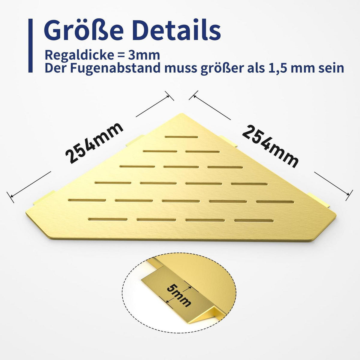 Edelstahl Eckregal Duschablage 2er-Pack Gold