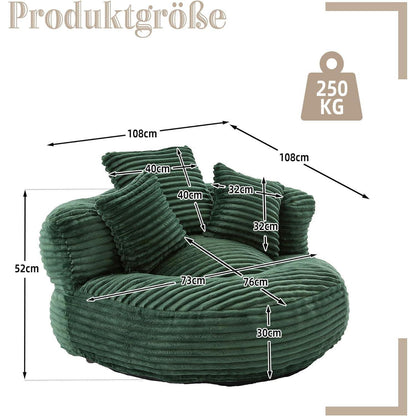 Boneless Lounger Sitzsack Sofa | Gaming & Entspannung | Smaragdgrün