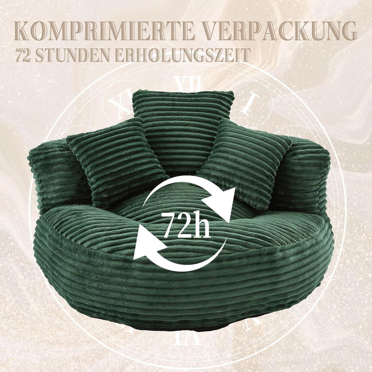 Boneless Lounger Sitzsack Sofa | Gaming & Entspannung | Smaragdgrün
