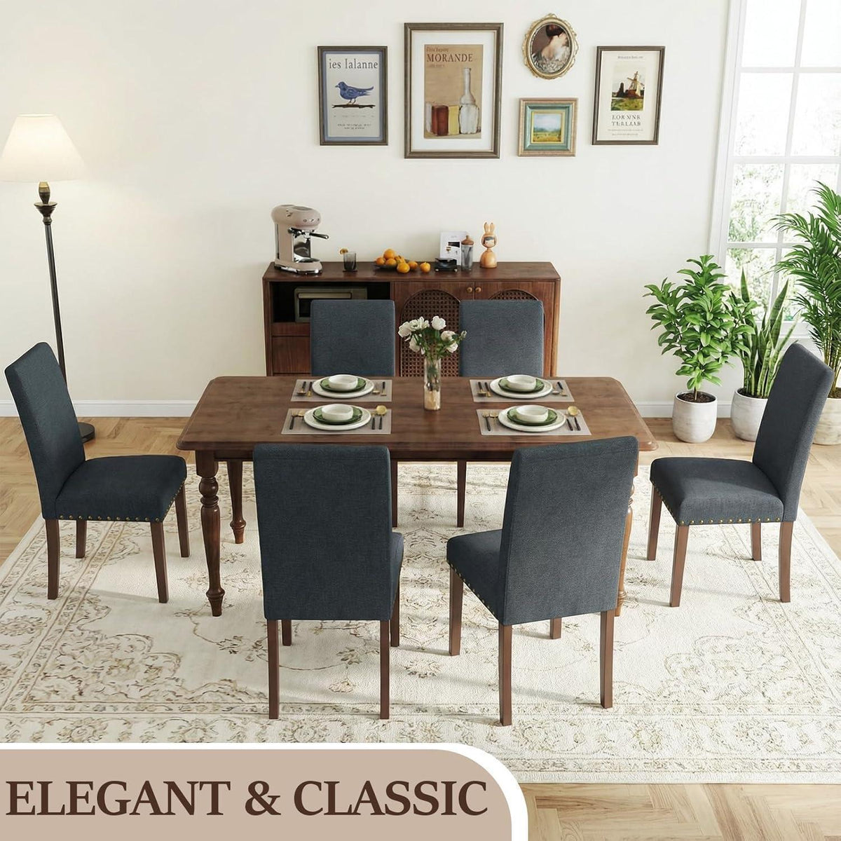 Clevich Esszimmerstühle 2er Set, Grau – Traditionell & Bequem