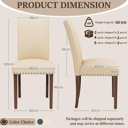 Esszimmerstühle 6er Set, Beige – Traditionell & Bequem