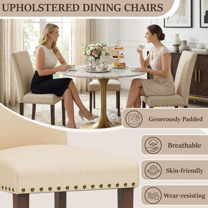 Esszimmerstühle 6er Set, Beige – Traditionell & Bequem