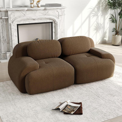 2-Sitzer Sofa Braun – Cord Stoff für Wohnzimmer & Büro