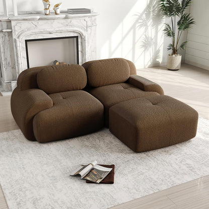 Modulares Cord Sofa 2-3 Sitzer Braun – Wohnzimmer & Büro
