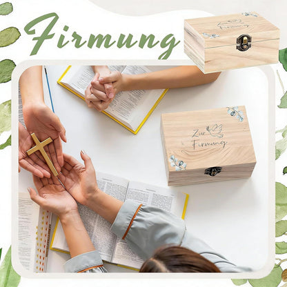 Firmung Geldgeschenk Holzbox Set mit Reagenzglas & Karte