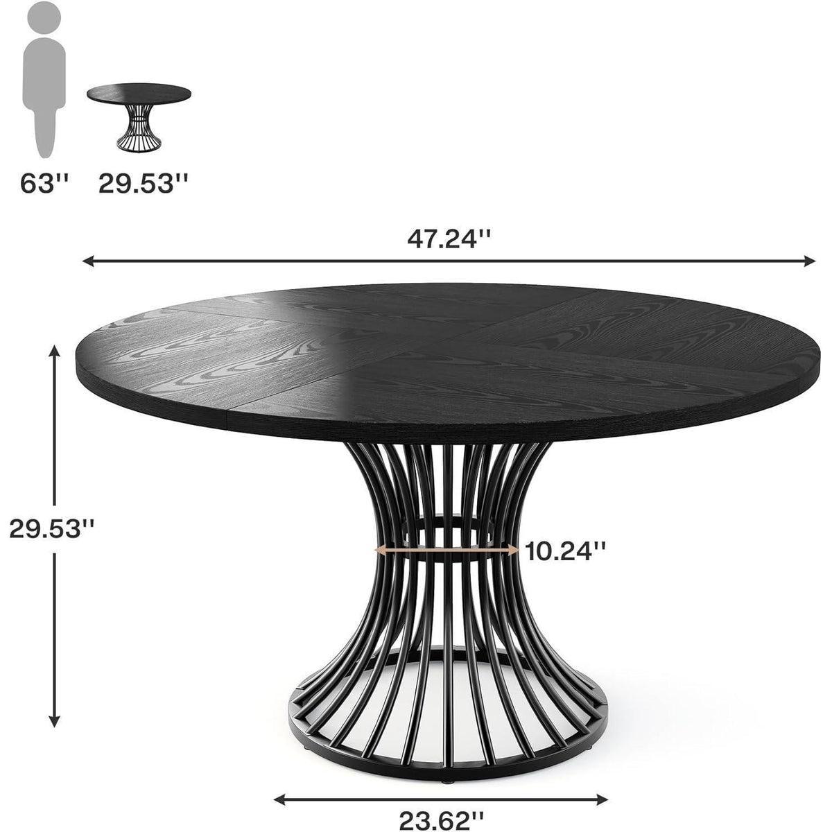 Runder Esstisch 120cm – Bauernhaus & Industriestil