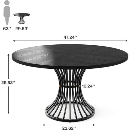 Runder Esstisch 120cm – Bauernhaus & Industriestil