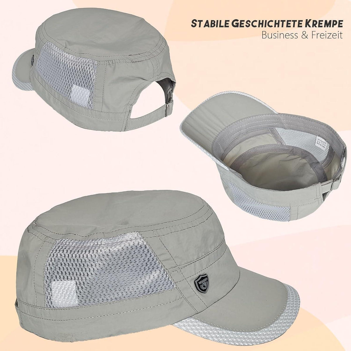 2x Military Cap Herren Cadet Hut Verstellbar Sommer M-L