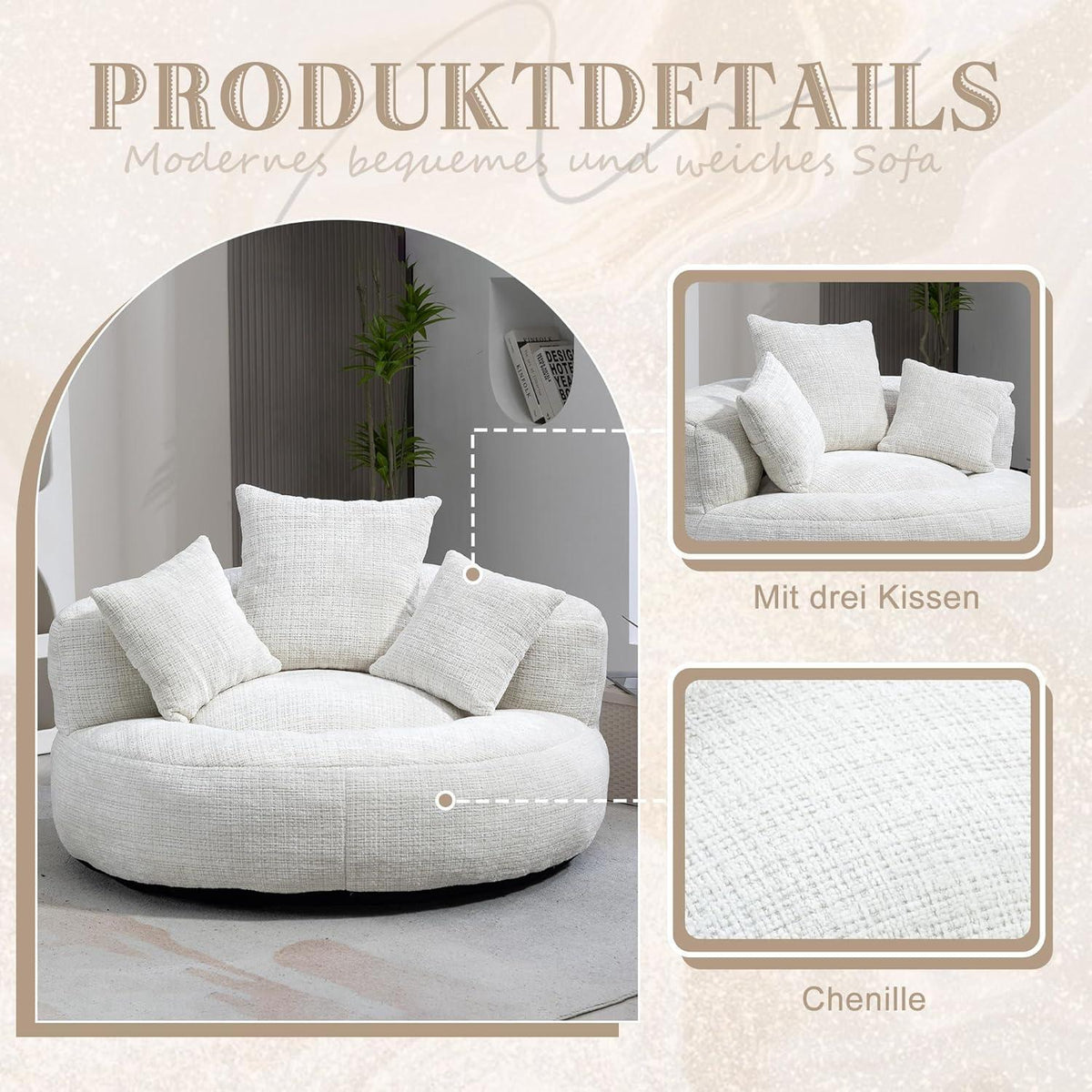 Lazy Sitzsack mit hohem Rücken – Bequemer Lounger für Wohnzimmer