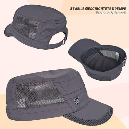 2x Military Cap Herren Cadet Hut Verstellbar Armygrün+Dunkelgrau