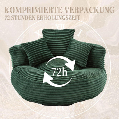 Lazy Sitzsack mit hohem Rücken – Bequemer Lounger für Wohnzimmer