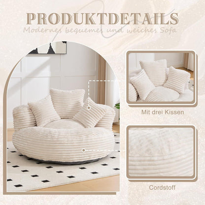 Lazy Sitzsack mit hohem Rücken – Bequemer Lounger für Wohnzimmer