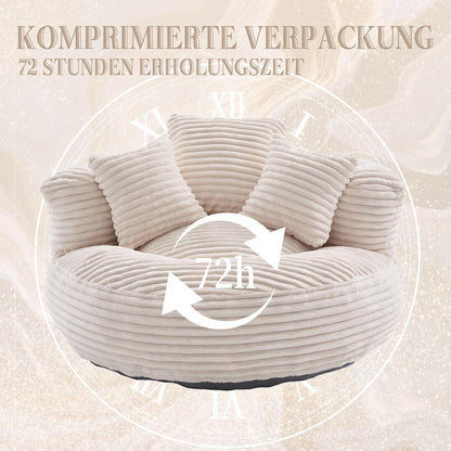 Lazy Sitzsack mit hohem Rücken – Bequemer Lounger für Wohnzimmer