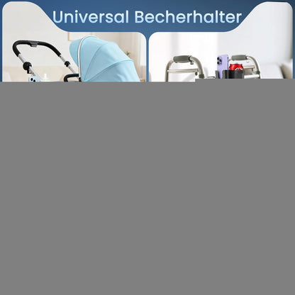 2-in-1 Getränkehalter für Rollator, Kinderwagen & mehr