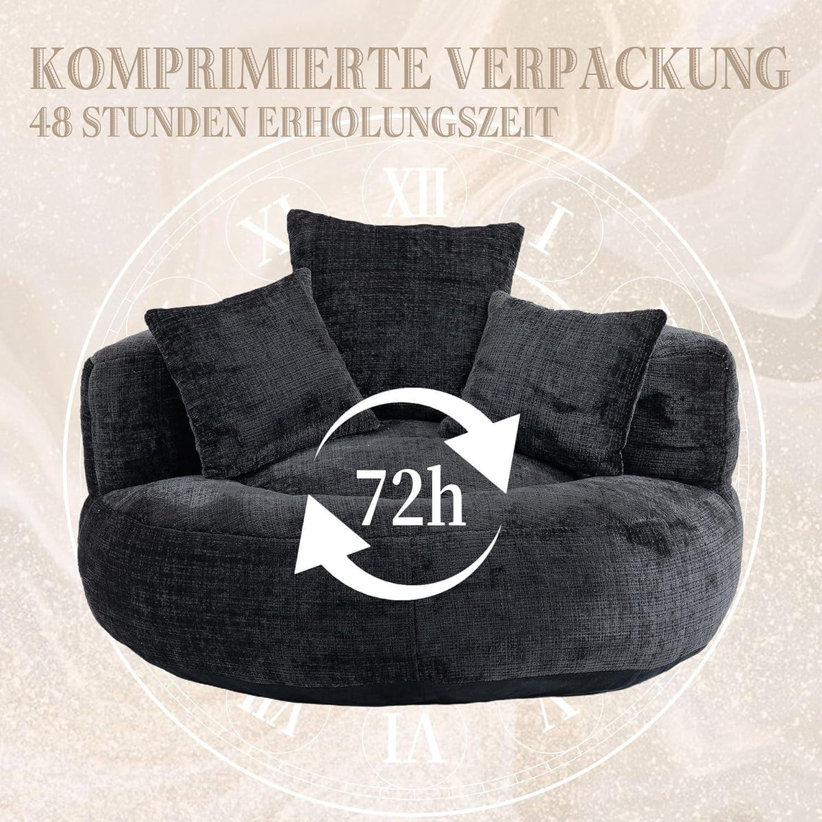Lazy Sitzsack mit hohem Rücken – Bequemer Lounger für Wohnzimmer