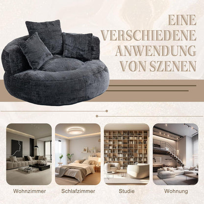Lazy Sitzsack mit hohem Rücken – Bequemer Lounger für Wohnzimmer