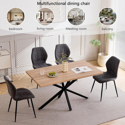 Esszimmerstuhl Set Grau – 4 gepolsterte Stühle im Nordic Stil
