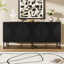 Modernes Sideboard Schwarz mit 3 Türen & Großem Stauraum