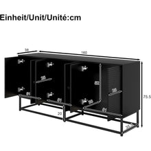 Modernes Sideboard Schwarz mit 3 Türen & Großem Stauraum