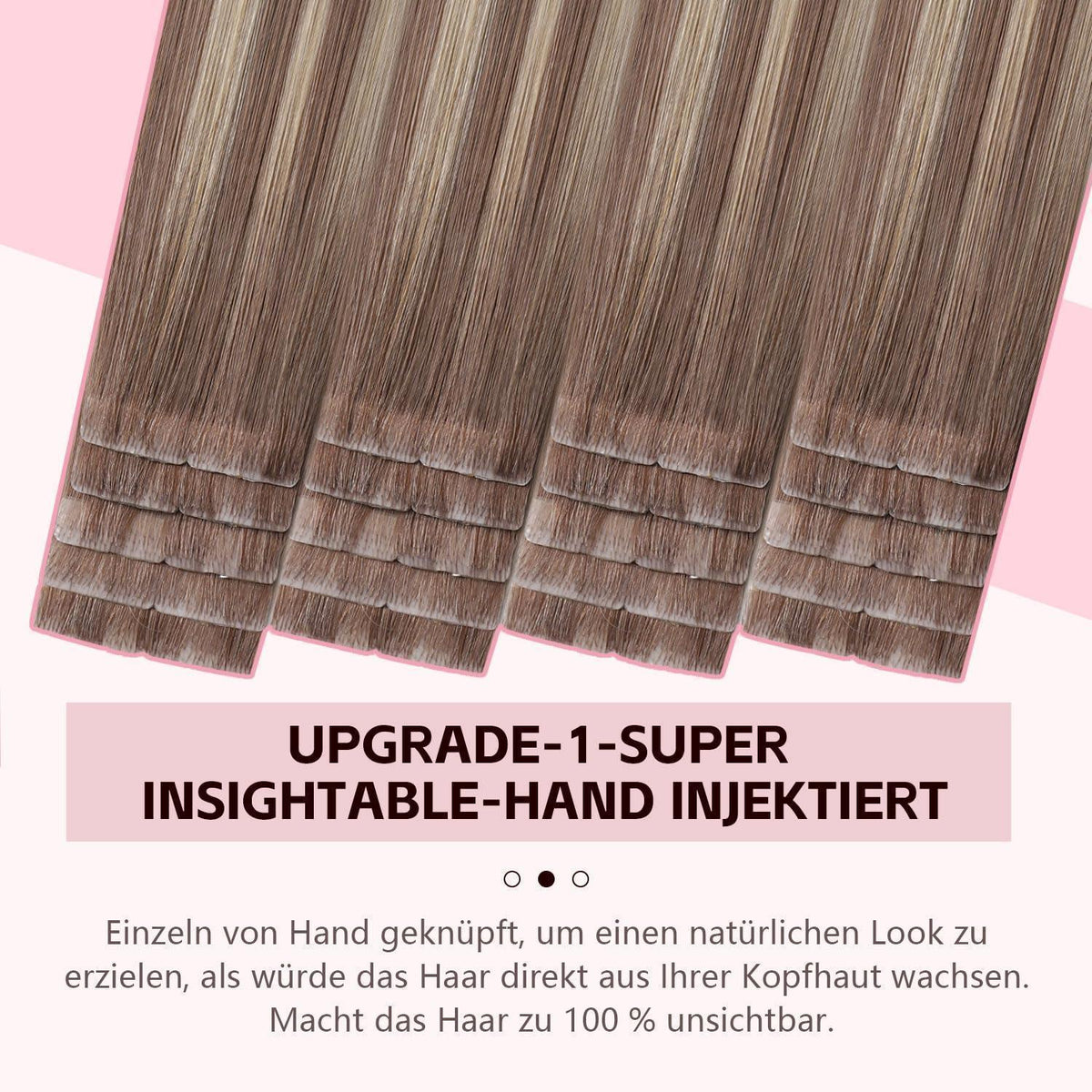 Remy Haarverlängerung Tape #8/60 Hellbraun-Platinblond 35cm