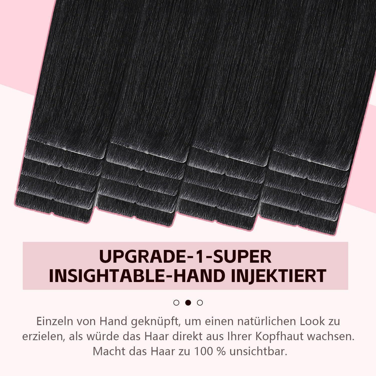 Echthaar Tape Extensions #1 Schwarz 50cm – Remy Menschenhaar
