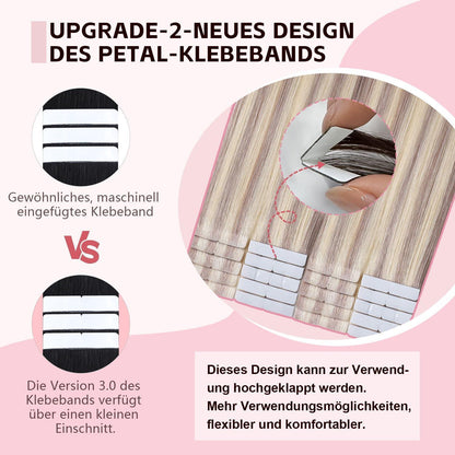 Remy Tape-in Haarverlängerung Aschblond #18p613, 45cm