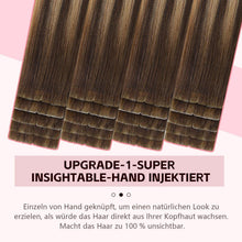 Remy Tape Haarverlängerung #4/27/4 Balayage Schoko-Karamell 45cm